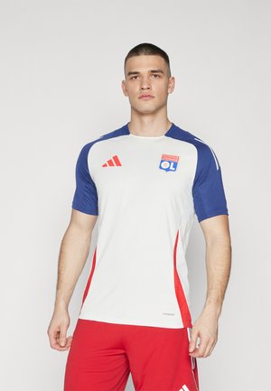 adidas Performance OLYMPIQUE LYON TRAINING JERSEY - Squadra - white tint/midnight indigo/bright red