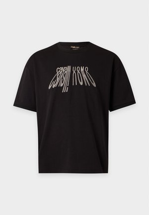 Cavalli Uomo, EMBROIDERY SHADOW LOGO TEE - T-shirt imprimé - black