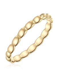 Kuldne bangle-käevõru, millel on siledad, ümarad lingid. Kujundus on järjepidev, läikiva ja poleeritud viimistlusega, ilma nähtava klambri või sulgemiseta.