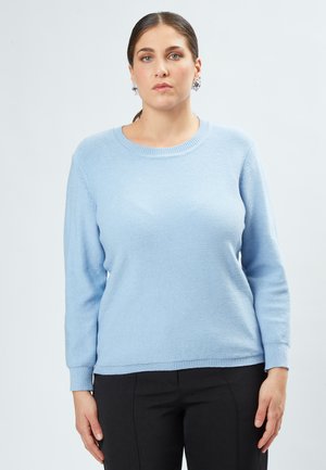 Striktrøje - light blue