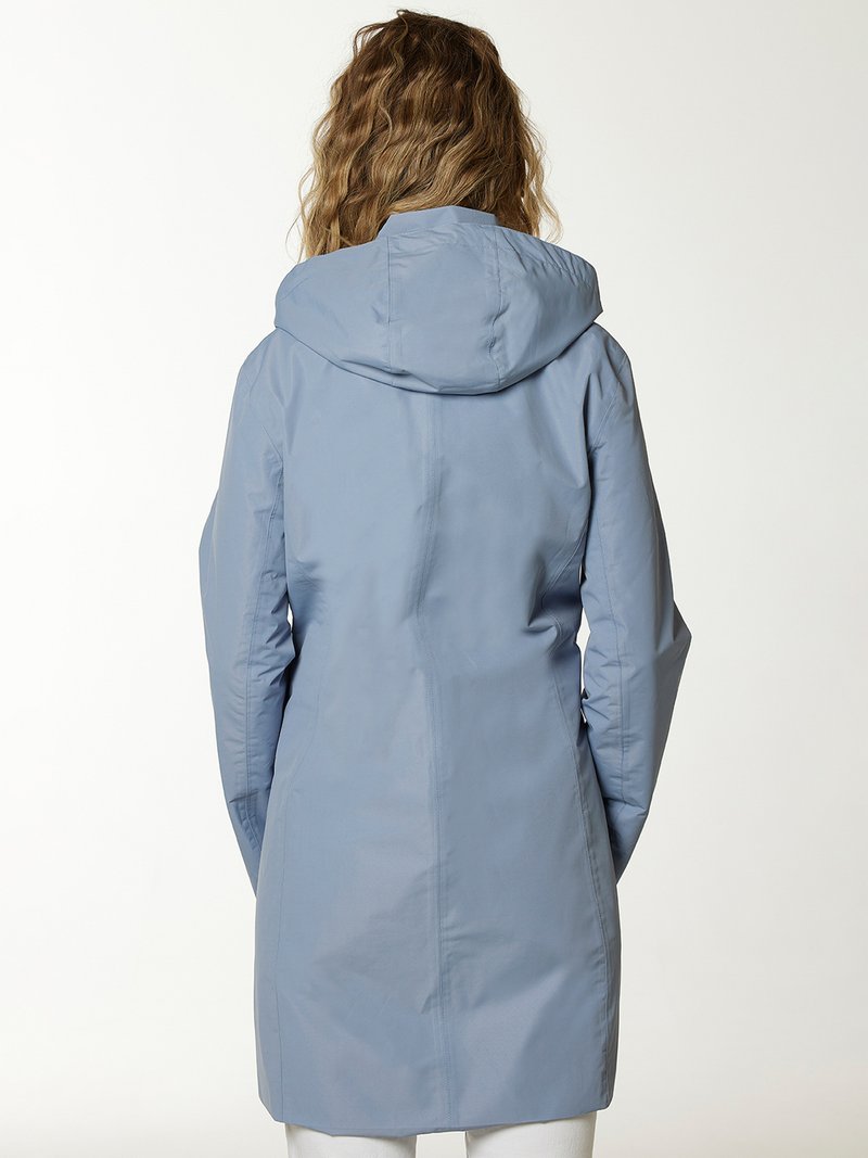 Damen Parkas | Swept by Danwear Regenjacke / wasserabweisende Jacke grey blue print/hellblau - KB16328 Damen Parkas | Swept by Danwear Regenjacke / wasserabweisende Jacke grey blue print/hellblau - KB16328