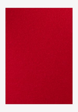 Tejido elástico rojo con una textura suave y un delicado patrón acanalado, ideal para prendas como blusas o vestidos.