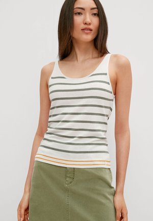 MIT STREIFENMUSTER - Top - knit stripes khaki