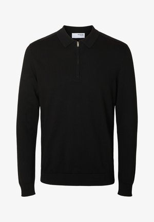 Selected, SLHBERG HALF ZIP - Maglione - black