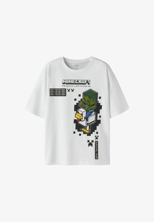 Name it, NKMJUN MINECRAFT SS NREG TOPBOX NOOS BIO - T-shirt con stampa - bright white