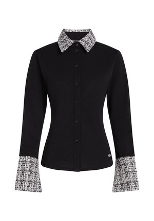 KARL LAGERFELD, BOUCLÉ DETAIL - Πουκαμίσα με κουμπιά - black-bw e tower boucle