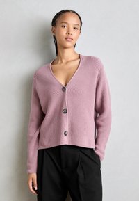 Marc O'Polo CARDIGAN LONGSLEEVE V NECK - Adīta jaka - dark mauve