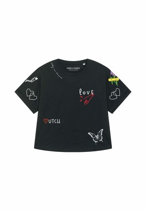 Mira Paris, TATTOO SWEET OVERSIZED ROLL UP TEE 26 - T-shirt print - black
