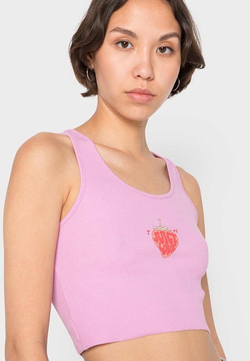 Damen T-Shirts | Cotton On CHOPPED GRAPHIC TANK Top poppy pink/red/pink - ZA23045 Damen T-Shirts | Cotton On CHOPPED GRAPHIC TANK Top poppy pink/red/pink - ZA23045