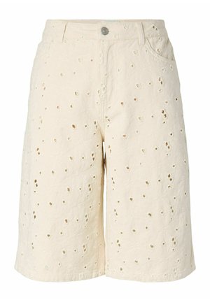 Pieces, DENIM SHORTS PCELLA MW LONG - Short en jean - ecru