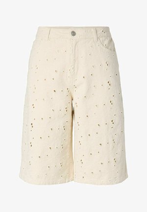 Pieces, DENIM SHORTS PCELLA MW LONG - Short en jean - ecru