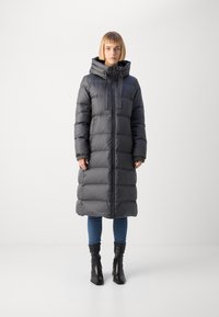 Marc O'Polo LONG COAT FEMININE SHAPE WITH HOOD - Untuvatakki - light graphite