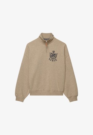 Superdry & Co, SUPERDRY COUNTRY CLUB HALF ZIP SWEATSHIRT.. - Sweatshirt - oatmilk beige marl