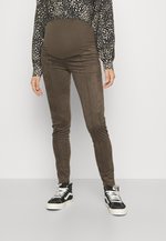 Only Curve - Legging en similicuir - Vert foncé