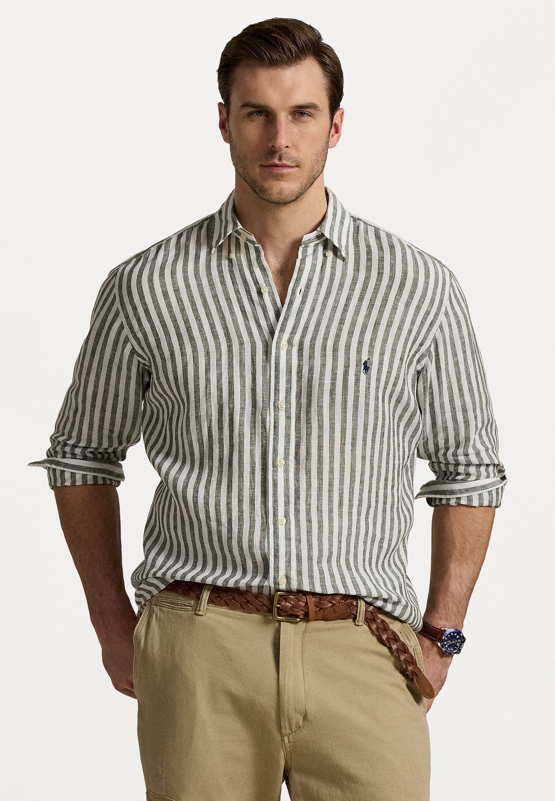 トップス 2021SS Silk Linen Stripe Fatigue Shirt S5YCW-T6268M-401.png