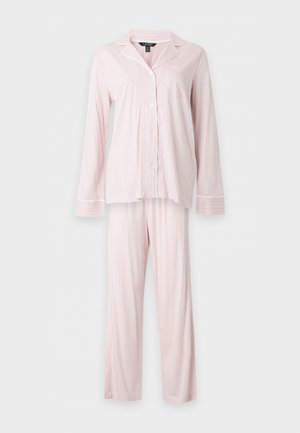 Lauren Ralph Lauren, NOTCH COLLAR LONG PANT SET - Πιτζάμες - pink