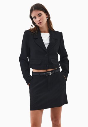 POCKET DETAILED CROP - Blazer - black stripe
