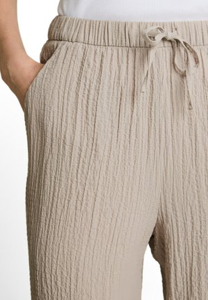 TOM TAILOR DENIM, SEERSUCKER WIDE LEG HOSE MIT KORDELZUG - Stoffhose - cloud grey