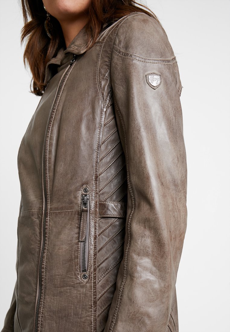 Gipsy SELMA Kurzmantel greydunkelgrau Gipsy Lederjacke Selma für Damen in Braun kaufen