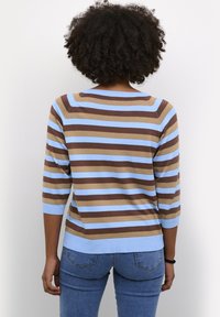 Kaffe KATILDE - Strickpullover - blue brown sand stripe