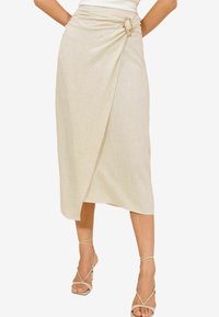 REGULAR FIT - TRIM DETAIL RUCHED MIDI - A-linjekjol - neutral