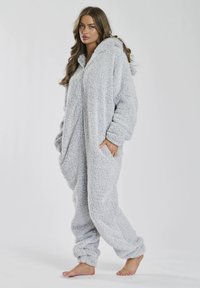 Loungeable SHERPA TEDDY EARS ALL IN ONE - Pyjama - silver