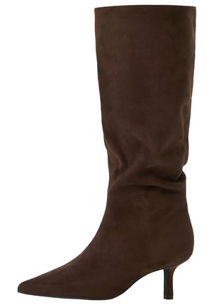 Bershka KITTEN HEEL - BOOTS - Høje støvler/ Støvler - brown