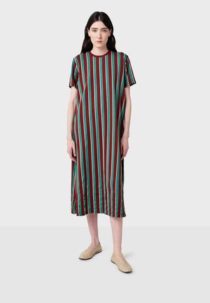 STRIPED - Jersey dress - burgundy