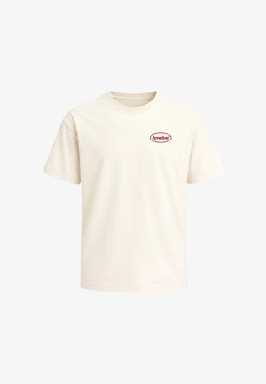 Neverless, HERREN T-SHIRT - DESIGN EXPENSIVE OR BLONDE - OVERSIZED RELAXED - Print T-shirt - expensive or blonde hell-beige