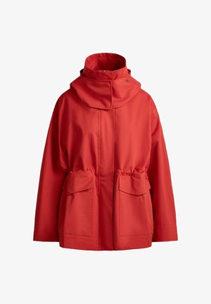 OYSHO, 10K WATERPROOF A-LINE JACKET - Impermeabile - geranium red
