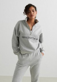 VARSITY HALF ZIP - Collegepaita - grey melange