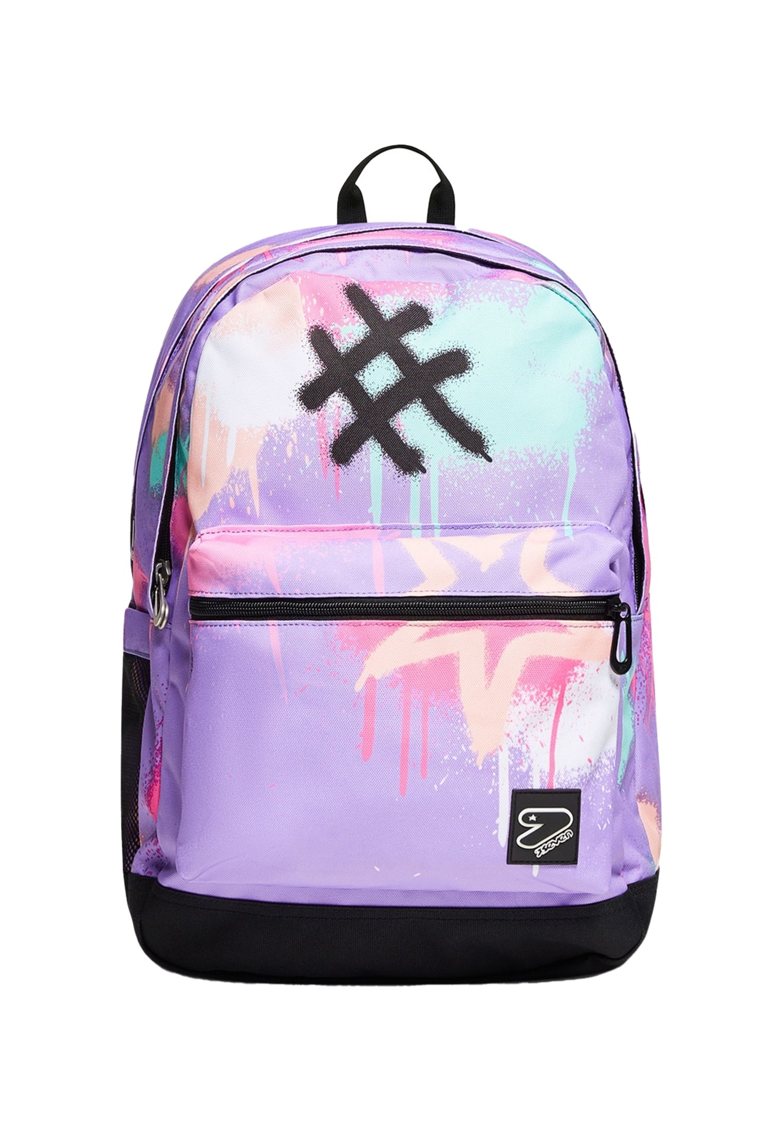 Seven Zaino Doppio Scomparto New Fit, Tie & Dye, Viola, Tasca Porta Borraccia, Maxi Capienza, Schienale Preformato, Zaino Scuola e Viaggio, Bambini e Ragazzi