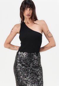 Pinko PASSAPAROLA PAILLETTES E CRISTALLI - Pouzdrová sukně - multi-bluette/nero/azzurro