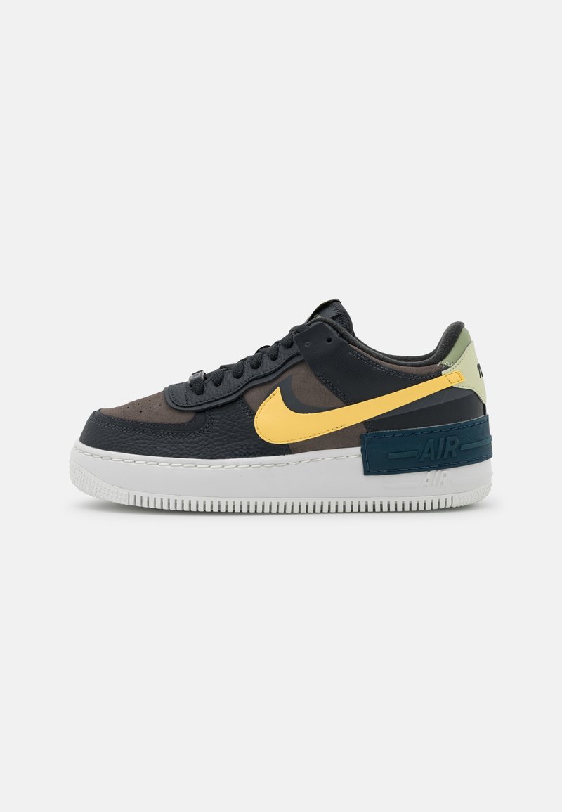 Nike Sportswear AIR FORCE 1 SHADOW - Sapatilhas - offnoir/saturn gold/atomic green/summit white/olive auraoil/green