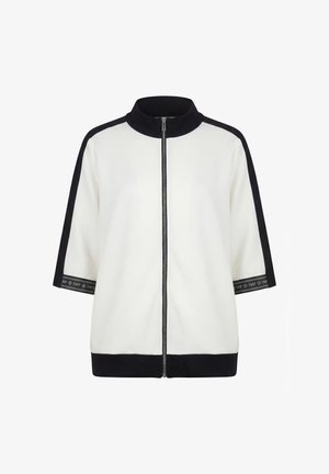 Jean Marc Philippe, VESTE ZIPPÉE BICOLORE ESPRIT SPORT CHIC -NOIR ET ECRU - Zip-up sweatshirt - ecru blanc