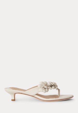 Lauren Ralph Lauren FRANCESCA FLORAL-TRIM NAPPA SANDAL - Sandály s odděleným palcem - soft white