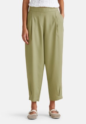 WITH PLEATS - Trousers - green