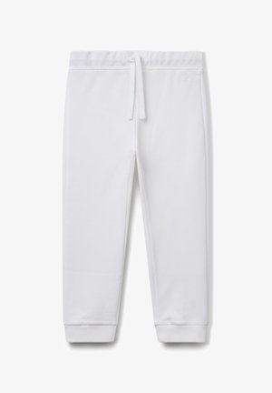 Witte kinder sweats met elastische tailleband, trekkoord, zijvakken en geribbelde manchetten.