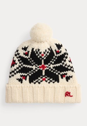 SNOWFLAKE-MOTIF WOOL POM-POM BEANIE - Čiapka - cream