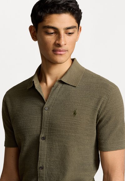 Polo Ralph Lauren TEXTURED COTTON LINEN SHIRT JUMPER - Krekls - thermal green