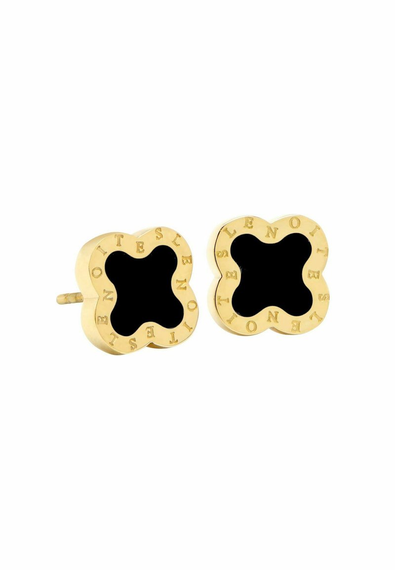 Lenoites - FOUR LEAF CLOVER - Earrings - gold coloured black, Enlarge
