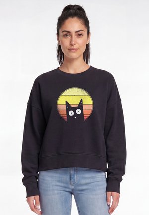 watapparel, SUNSET CAT - Sweatshirt - black