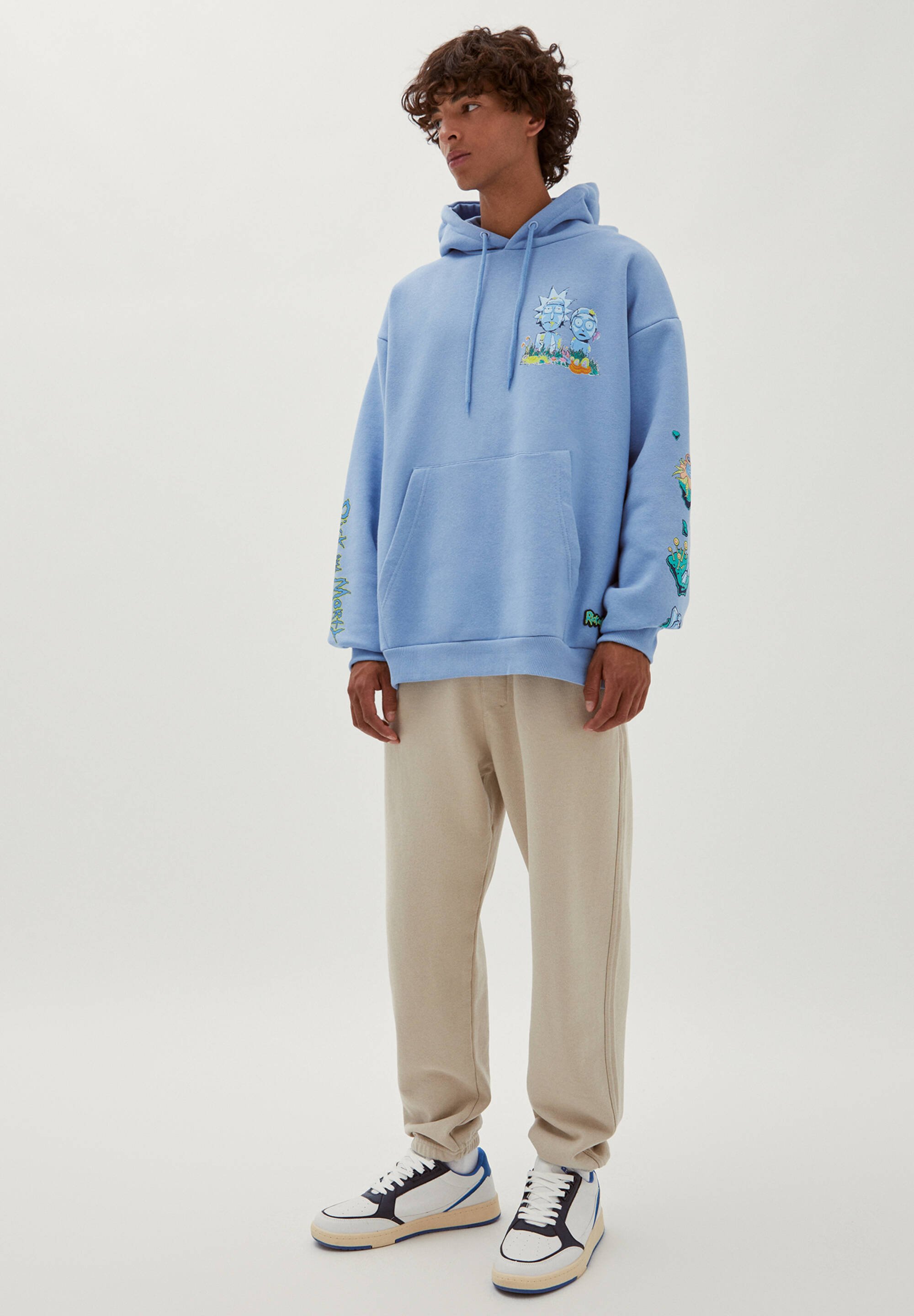 PULL\u0026BEAR RICK \u0026 MORTY - Felpa - light blue/celeste - Zalando.it