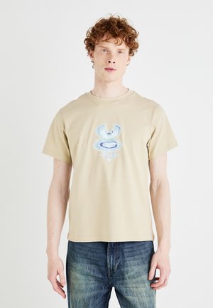 Weekday BOXY GRAPHIC TEE - T-shirts print - beige