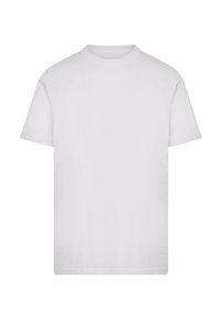 Weißes Baumwoll-T-Shirt, kurze Ärmel, runder Ausschnitt, schlichtes Design, weicher Stoff, normale Passform, ohne Muster oder Akzente.