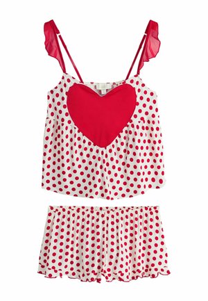 REGULAR FIT - HEART CAMI SHORTS SET  - Pyjama - red white polka dot