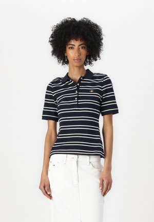 SLIM STRIPE SHIELD POLO - Poloshirts - evening blue
