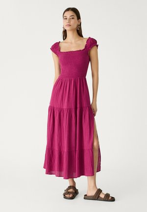 Stradivarius FLOWING MIDI - Denné šaty - purple