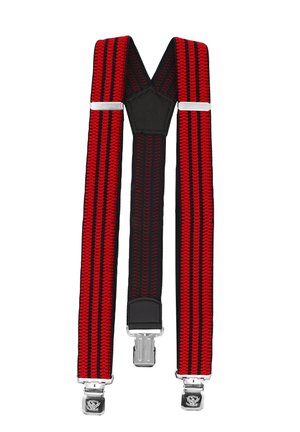 Fabio Farini VERSCHIEDENE BREITER Y FORM FÜR VERSTELLBARE LÄNGE - Gürtel - rot mit schwarzen streifen