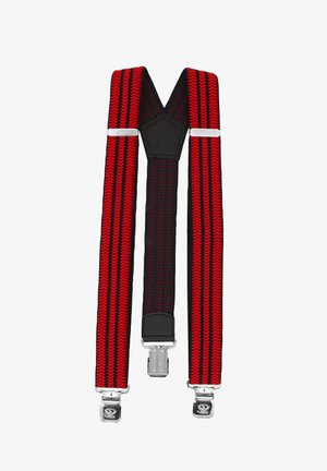 Fabio Farini VERSCHIEDENE BREITER Y FORM FÜR VERSTELLBARE LÄNGE - Gürtel - rot mit schwarzen streifen